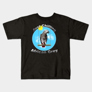 African Grey Congo Parrot Chilling Kids T-Shirt